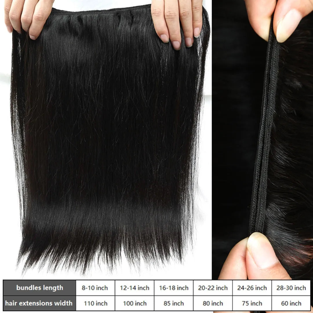 Straight Brazilian Human Hair Bundles – 10-40 Inch Weave Extensions