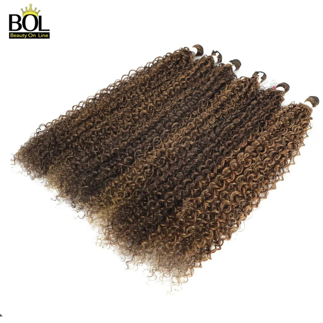 Synthetic Jerry Curl Hair Extensions – Kinky Curly, Heat-Resistant, 26-28 Inch