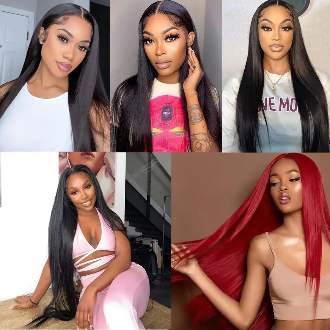Straight Brazilian Virgin Human Hair Bundles – 3 Pieces, 10-40 Inches