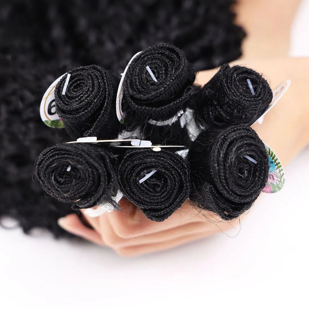 Synthetic Jerry Curl Hair Extensions – Kinky Curly, Heat-Resistant, 26-28 Inch