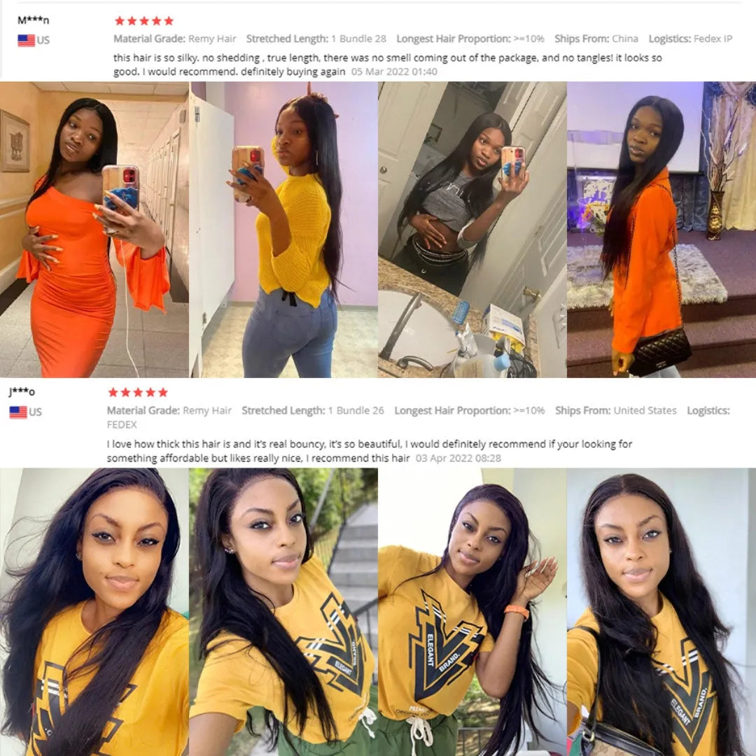 Straight Brazilian Human Hair Bundles – 10-40 Inch Weave Extensions