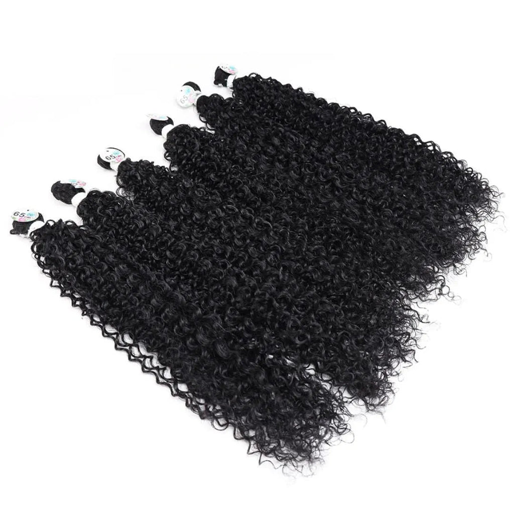Synthetic Jerry Curl Hair Extensions – Kinky Curly, Heat-Resistant, 26-28 Inch