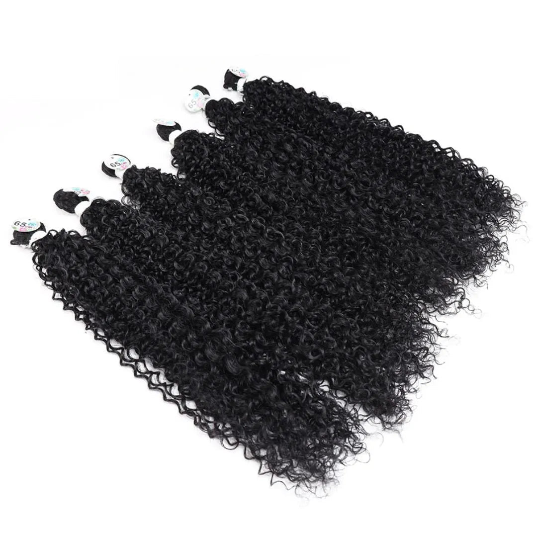 Synthetic Jerry Curl Hair Extensions – Kinky Curly, Heat-Resistant, 26-28 Inch