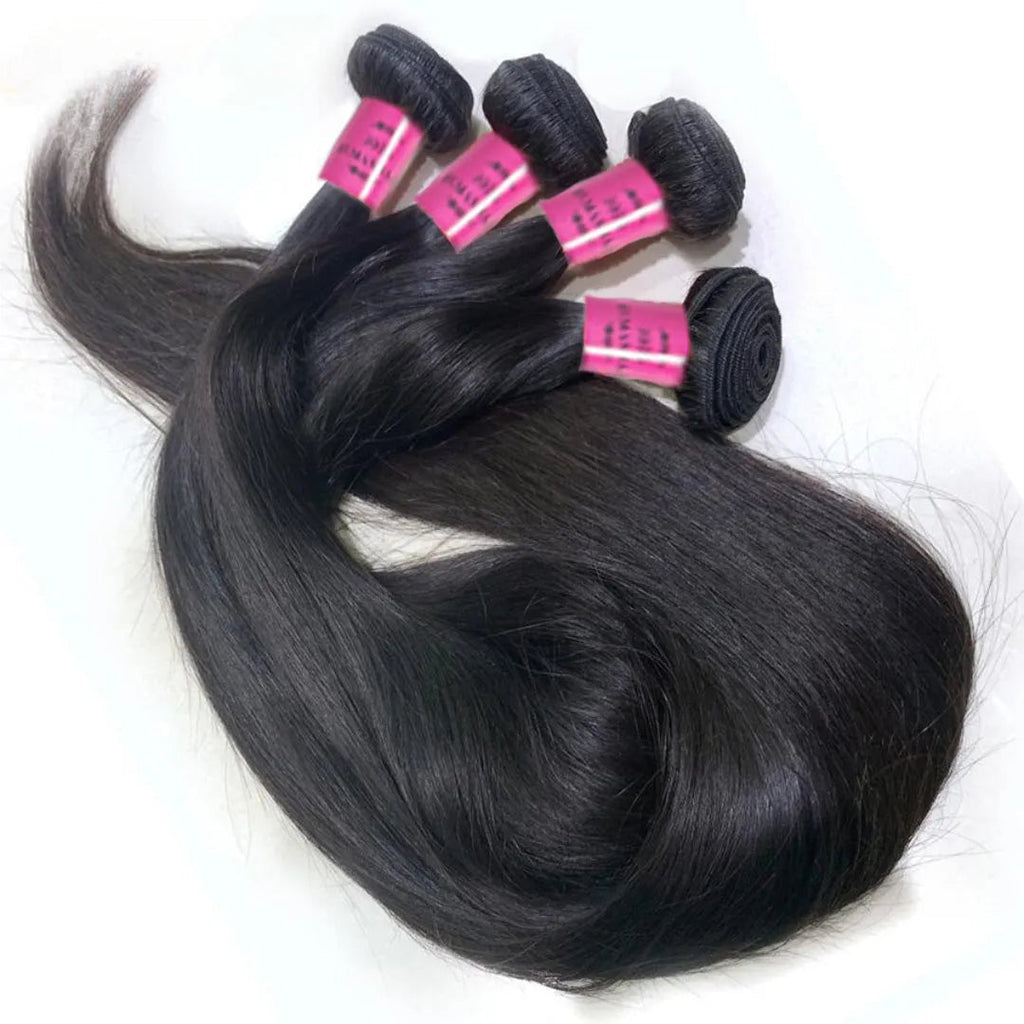 Straight Brazilian Human Hair Bundles – 10-40 Inch Weave Extensions