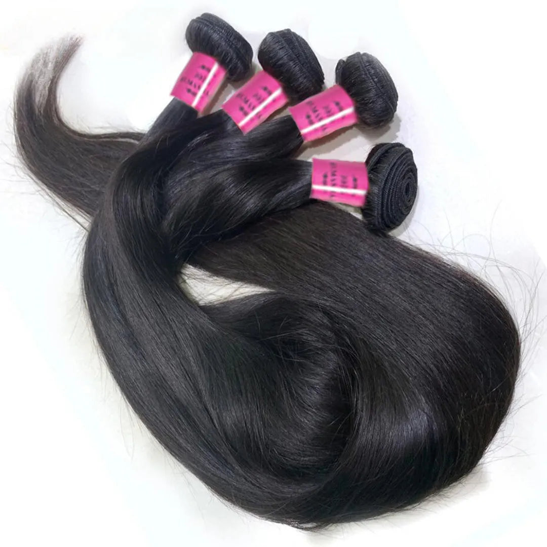 Straight Brazilian Human Hair Bundles – 10-40 Inch Weave Extensions