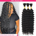 Deep Wave Unprocessed Human Hair for Boho Braids – 100% Brazilian Remy - 12" | 1PC / Deep Wave / Natural Black - Lyvelle