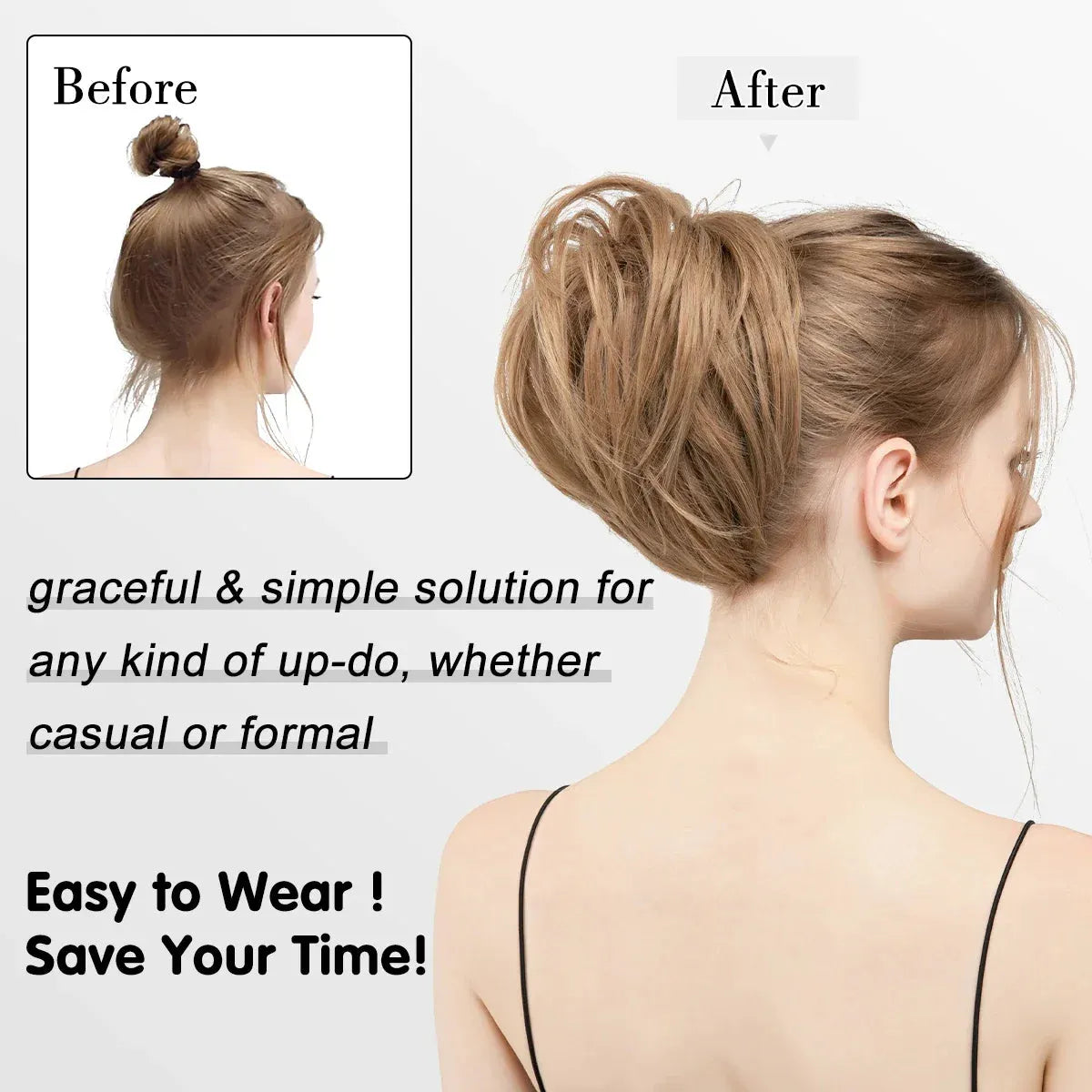Curly Hair Bun Scrunchie – Instant Volume &amp; Effortless Style