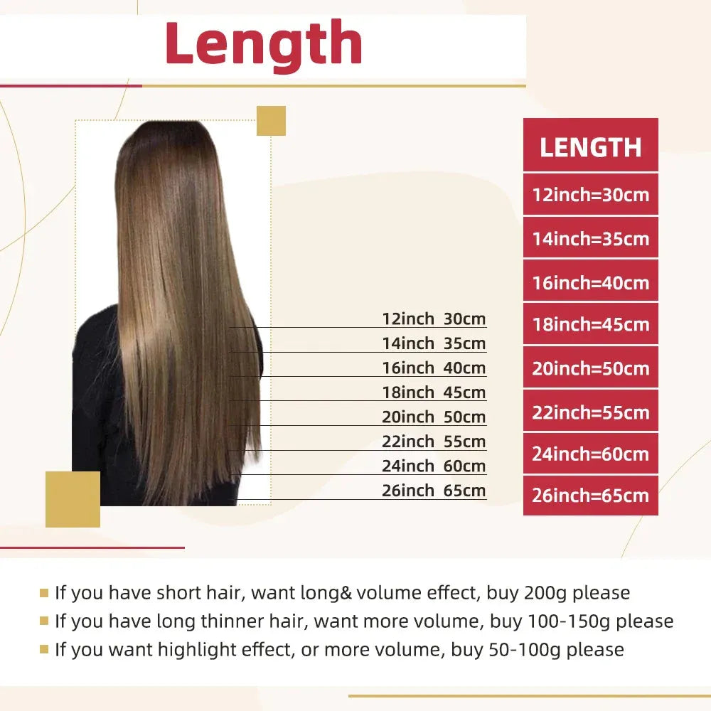 Premium Human Hair Clip-In Extensions – 5 & 7 Pieces, 18-24 Inches