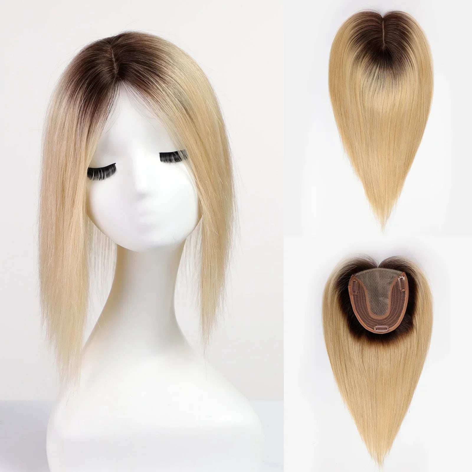 Silk Base Remy Human Hair Toppers – 12 Inches