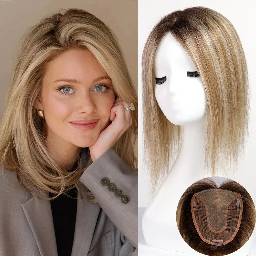 Silk Base Remy Human Hair Toppers – 12 Inches