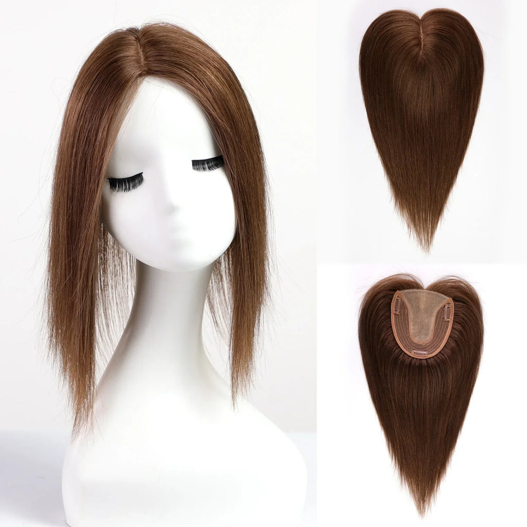 Silk Base Remy Human Hair Toppers – 12 Inches