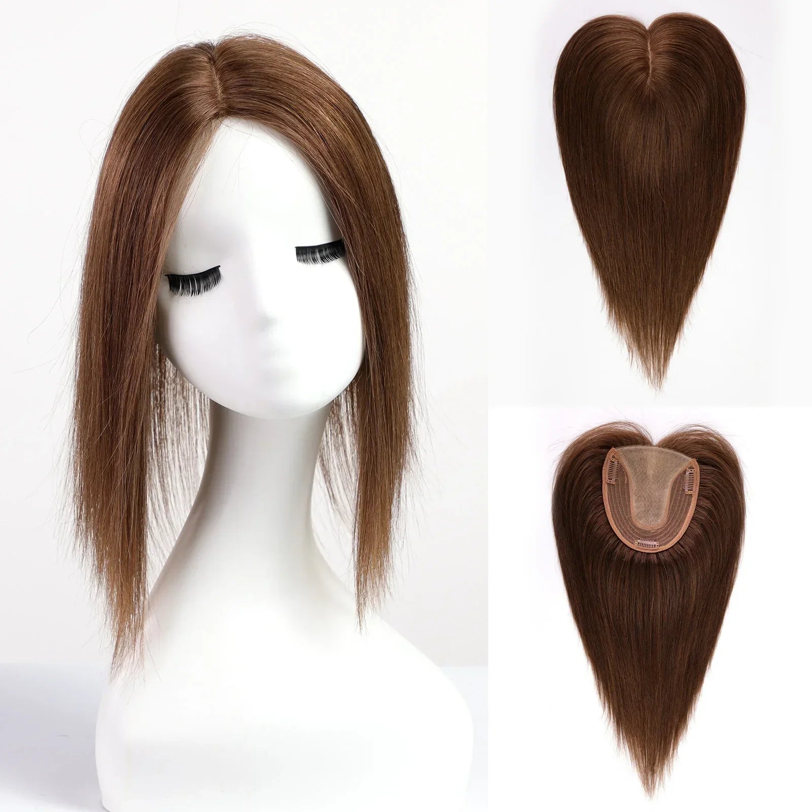 Silk Base Remy Human Hair Toppers – 12 Inches