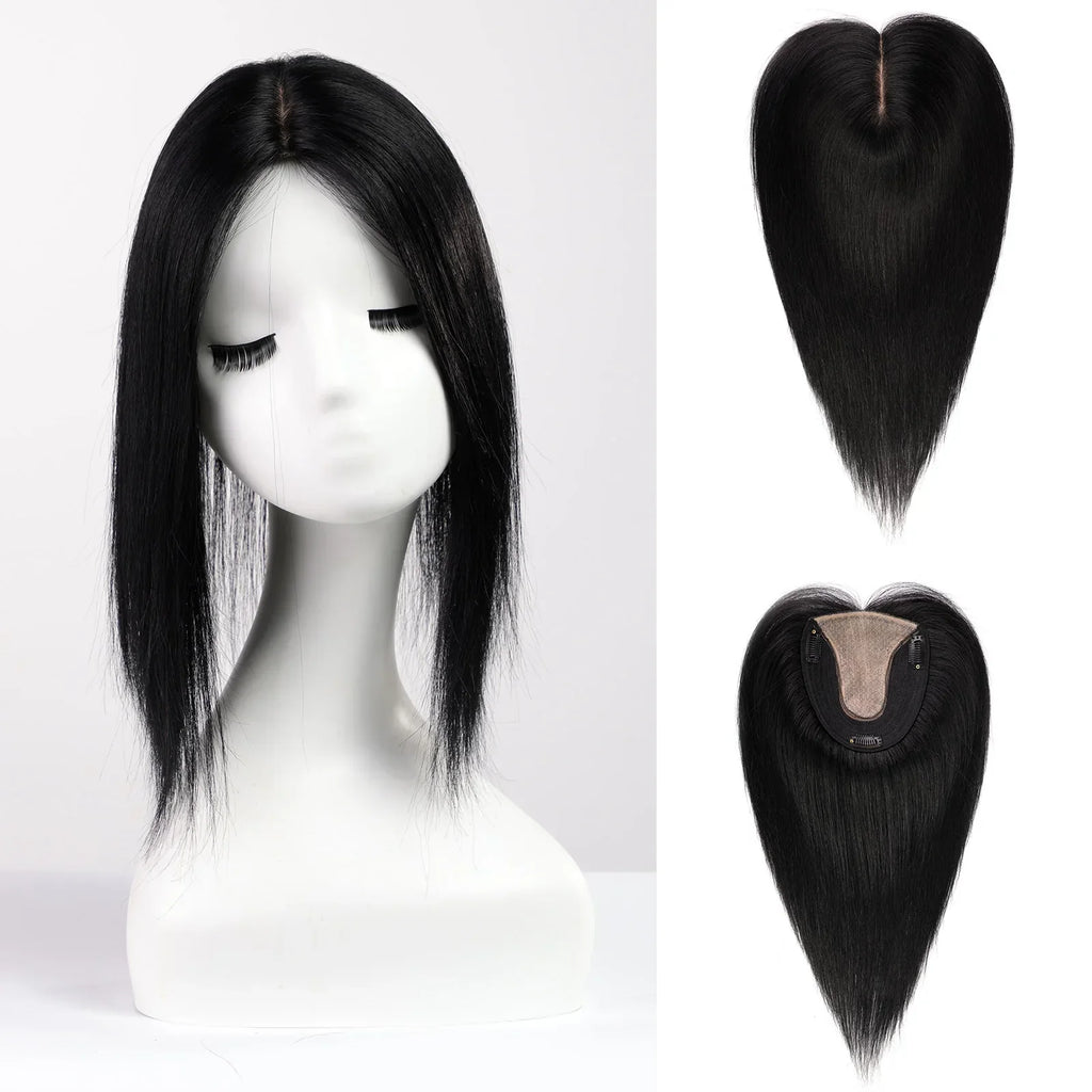 Silk Base Remy Human Hair Toppers – 12 Inches