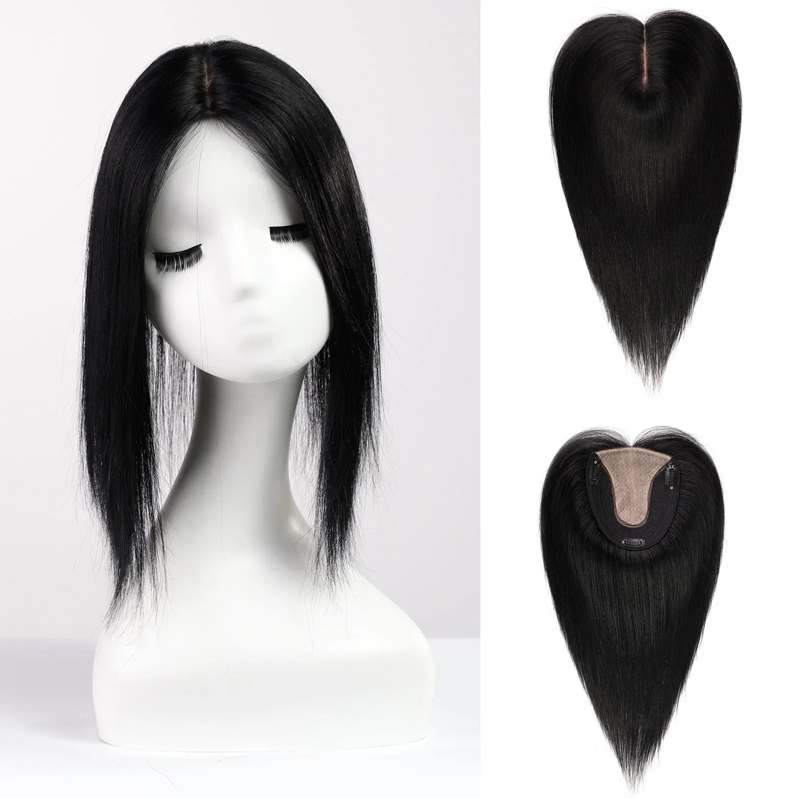 Silk Base Remy Human Hair Toppers – 12 Inches
