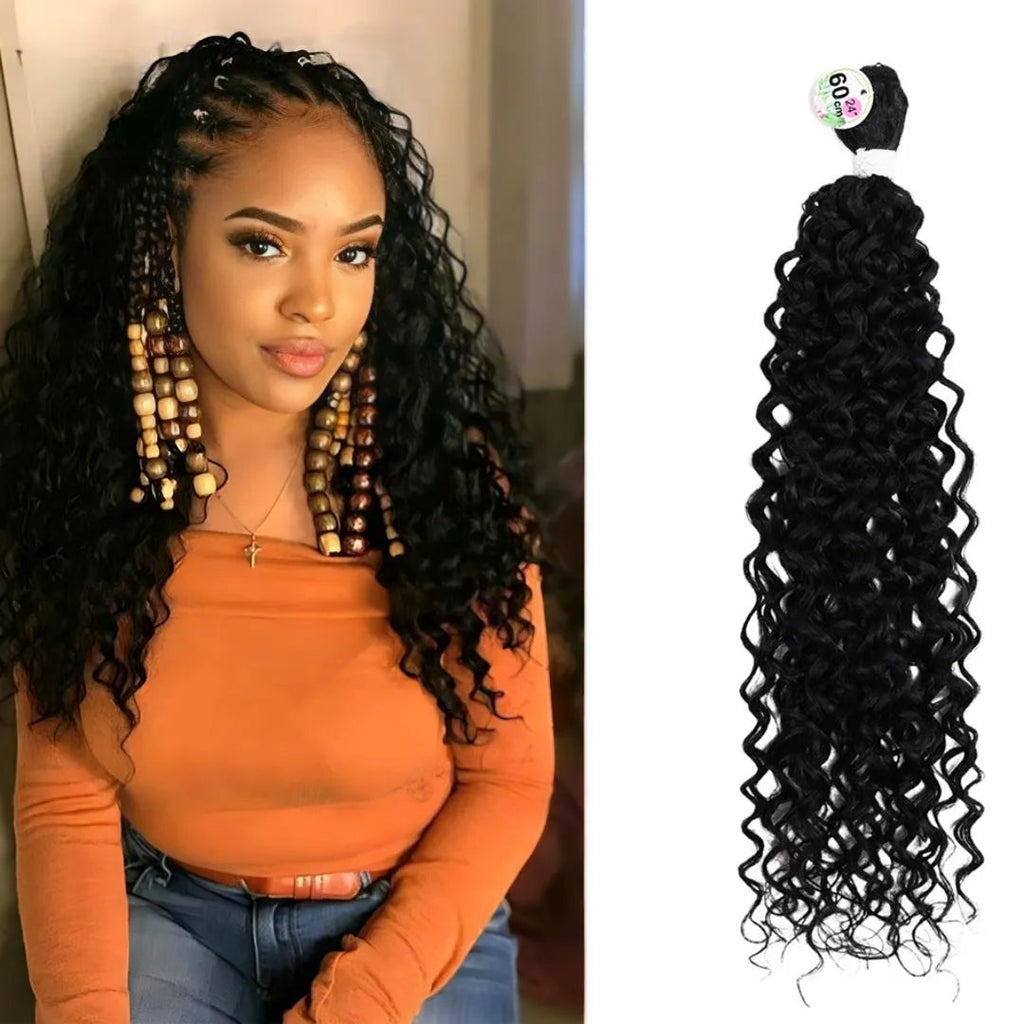 Synthetic Jerry Curl Hair Extensions – Kinky Curly, Heat-Resistant, 26-28 Inch