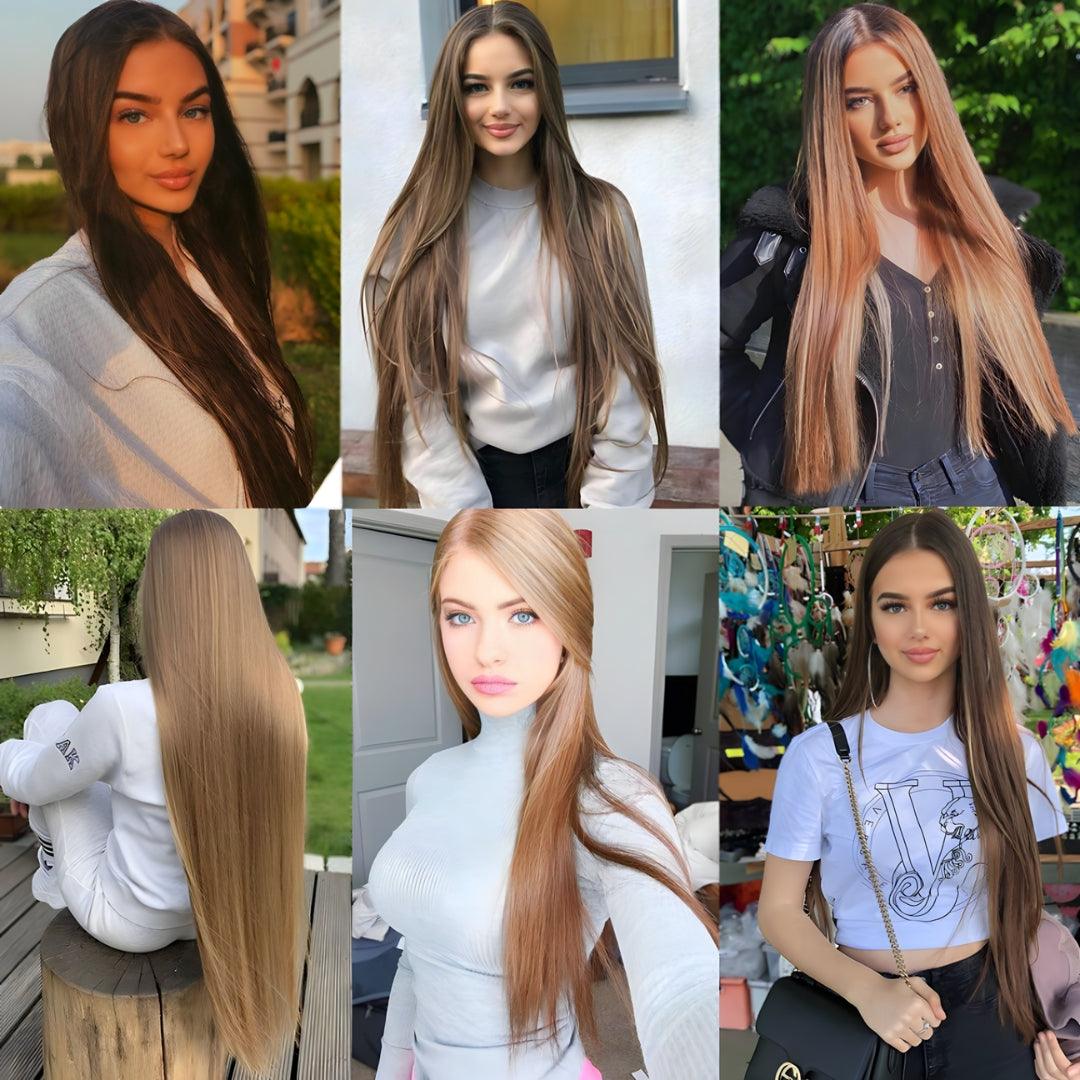 Synthetic Long Straight Wire Hair Extension – Easy No Clips (16-32 Inch Options)
