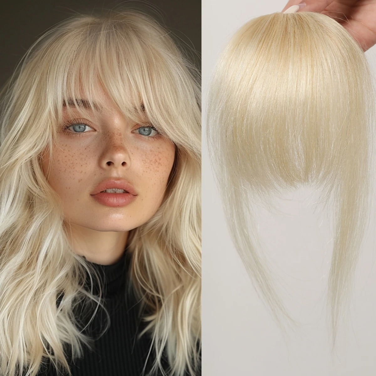 Clip-In Bangs with Temples – 100% Natural Human Hair